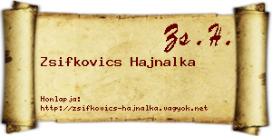 Zsifkovics Hajnalka névjegykártya